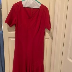 Red Flowy Handkerchief Dress